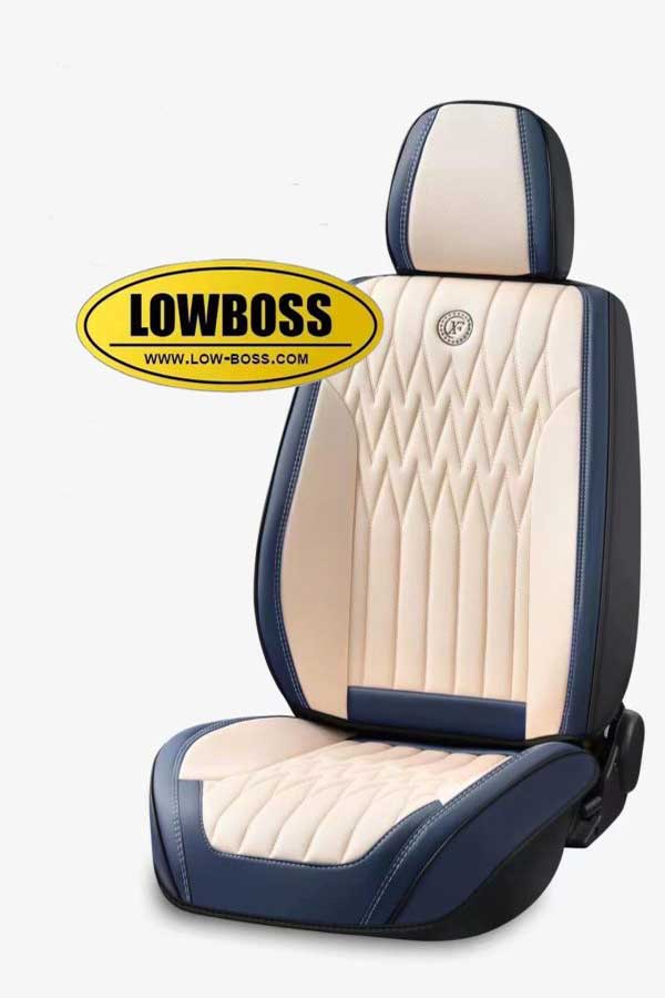 Half leather half fabric seat cover best for all seasons 1 Lowboss-Soft-Premium-Seat-Covers