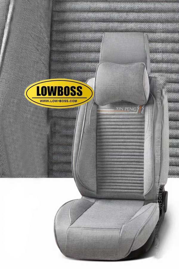 Half leather half fabric seat cover best for all seasons 1 Lowboss-Stone-Premium-Seat-Covers
