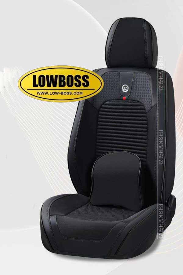 Half leather half fabric seat cover best for all seasons 1 Lowboss-Charcol-Premium-Seat-Covers