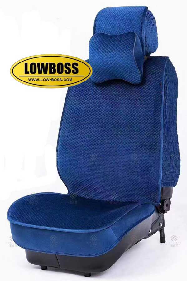 Half leather half fabric seat cover best for all seasons 1 Lowboss-Cobalt-Blue-Premium-Seat-Covers
