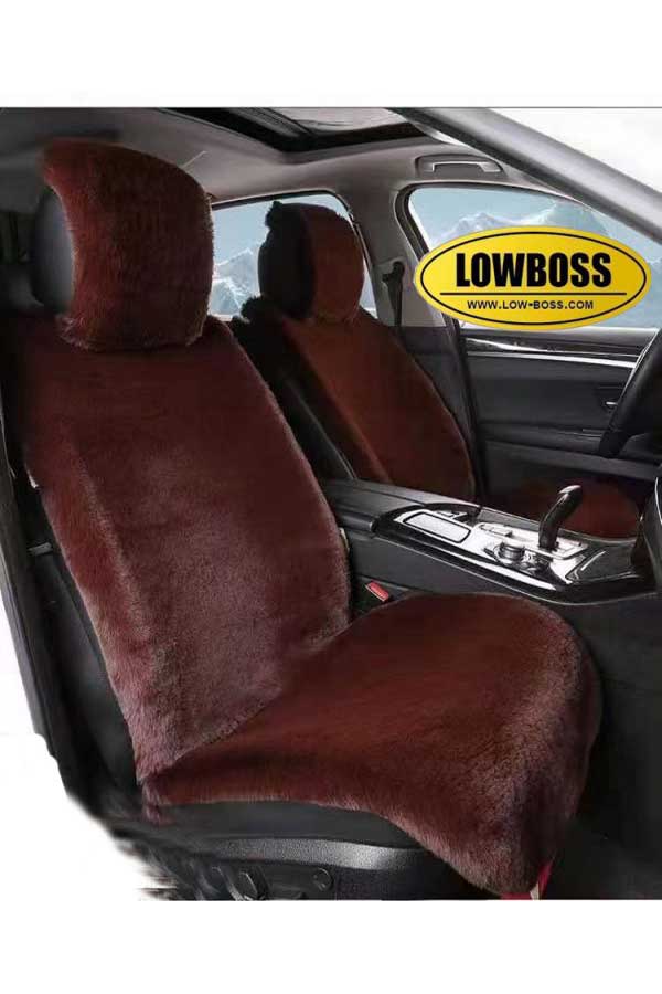 Half leather half fabric seat cover best for all seasons 1 Lowboss-Cognac-Brown-Premium-Seat-Covers