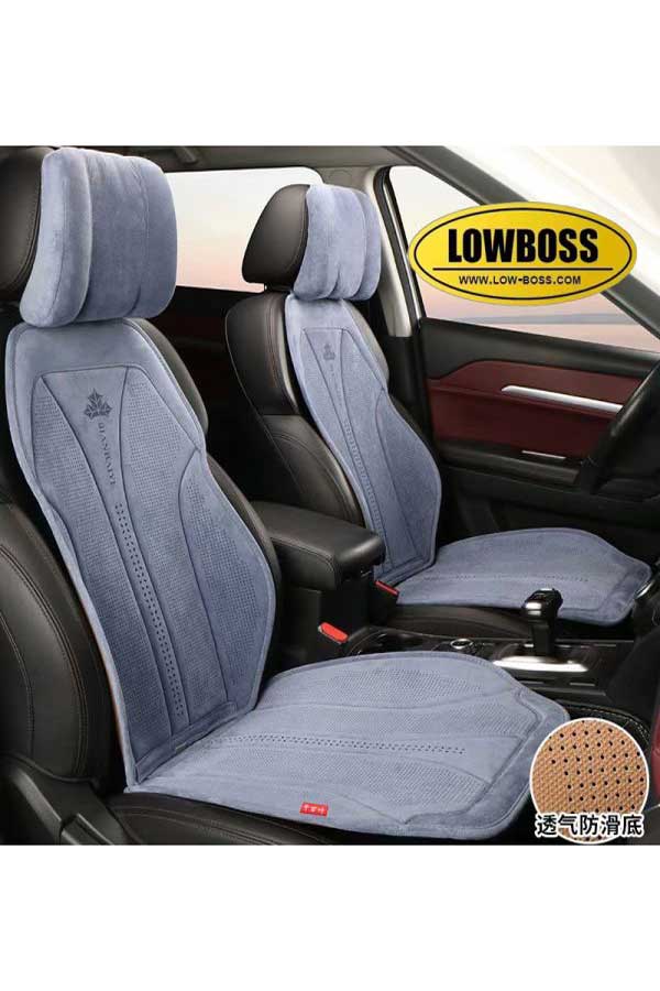 Half leather half fabric seat cover best for all seasons 1 Lowboss-Dark-Gray-with-Black-Accents-Premium-Seat-Covers