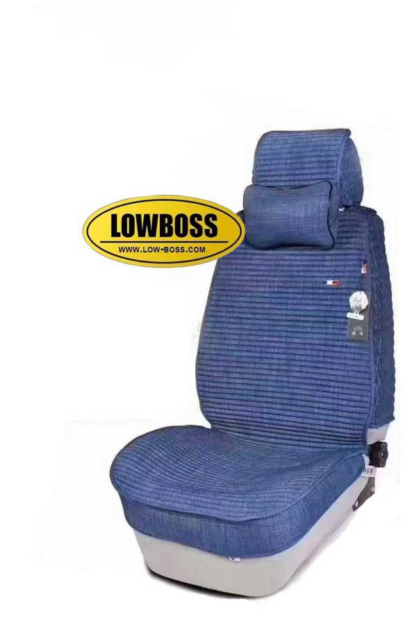 Half leather half fabric seat cover best for all seasons 1 Lowboss-Denim-Blue-Premium-Seat-Covers