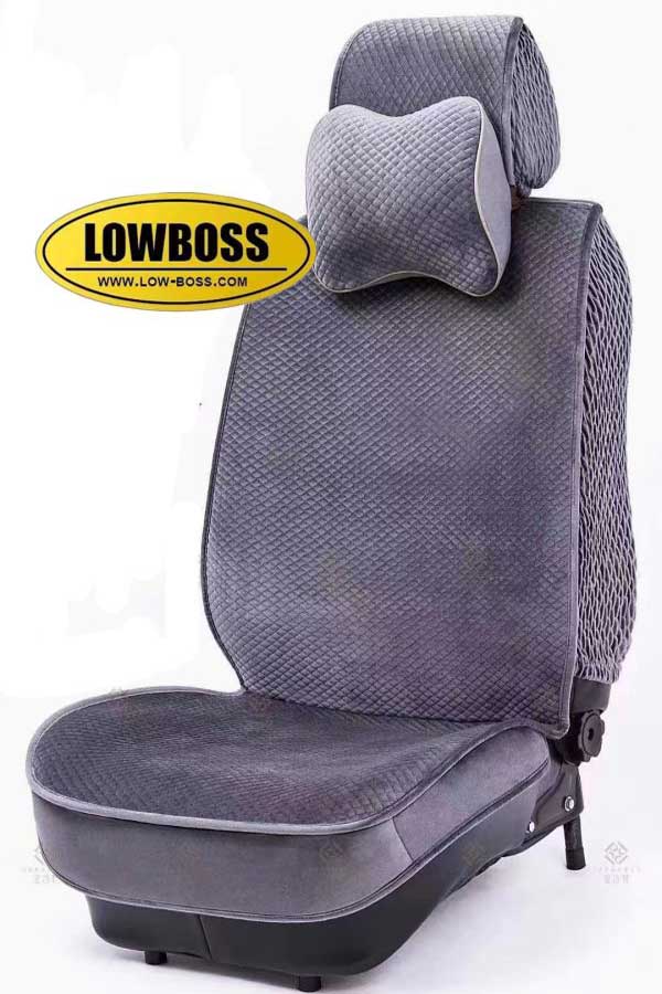 Half leather half fabric seat cover best for all seasons 1 Lowboss-Fog-Gray-Premium-Seat-Covers