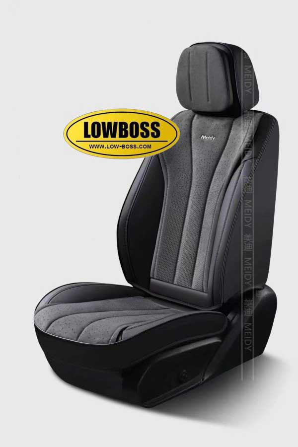 Half leather half fabric seat cover best for all seasons 1 Lowboss-Graphite-Premium-Seat-Covers