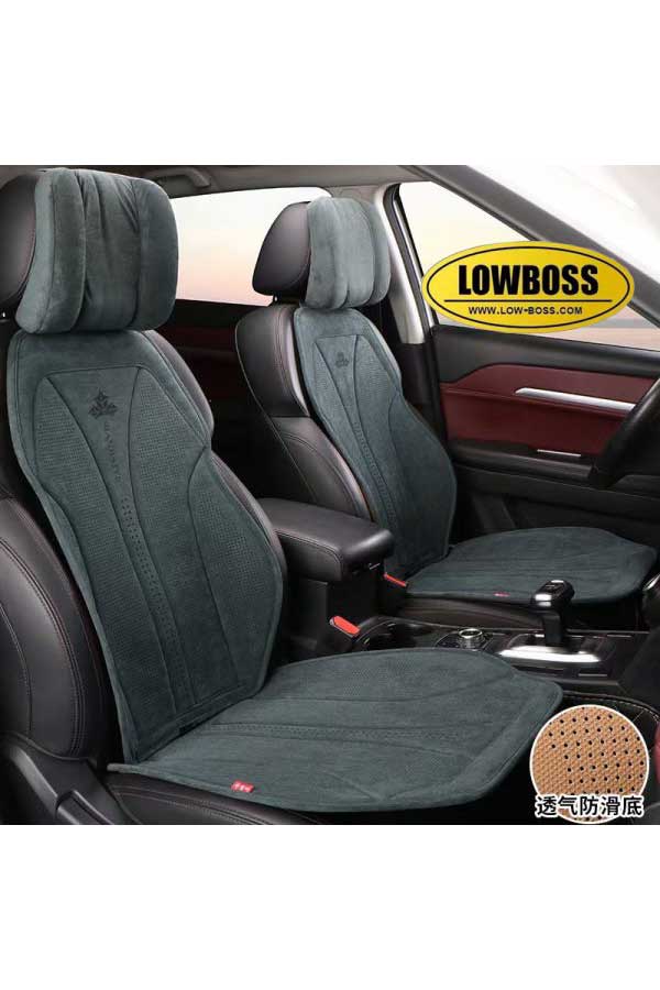 Half leather half fabric seat cover best for all seasons 1 Lowboss-Iron-Premium-Seat-Covers
