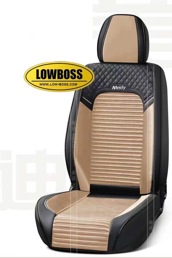 Half leather half fabric seat cover best for all seasons 1 Lowboss-Light-Sand-Premium-Seat-Covers