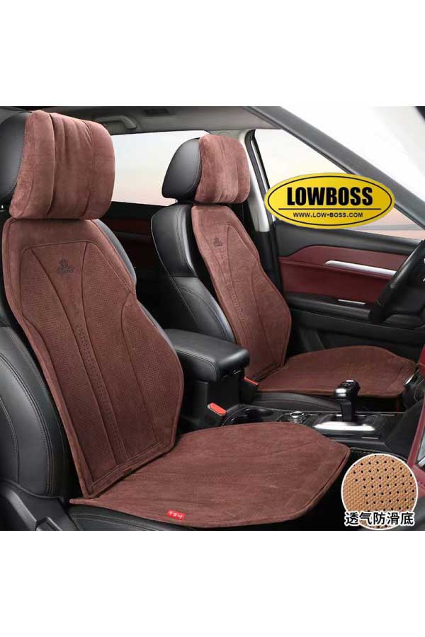 Half leather half fabric seat cover best for all seasons 1 Lowboss-Magenta-Premium-Seat-Covers