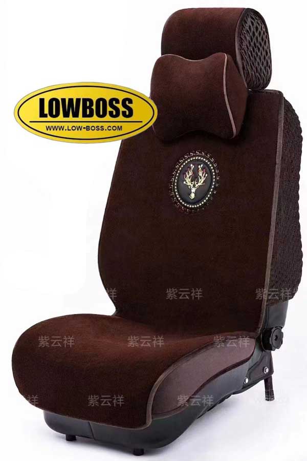 Half leather half fabric seat cover best for all seasons 1 Lowboss-Mahogany-Brown-Premium-Seat-Cover