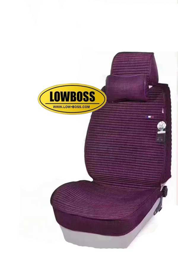 Half leather half fabric seat cover best for all seasons 1 Lowboss-Plum-Wine-Premium-Seat-Covers