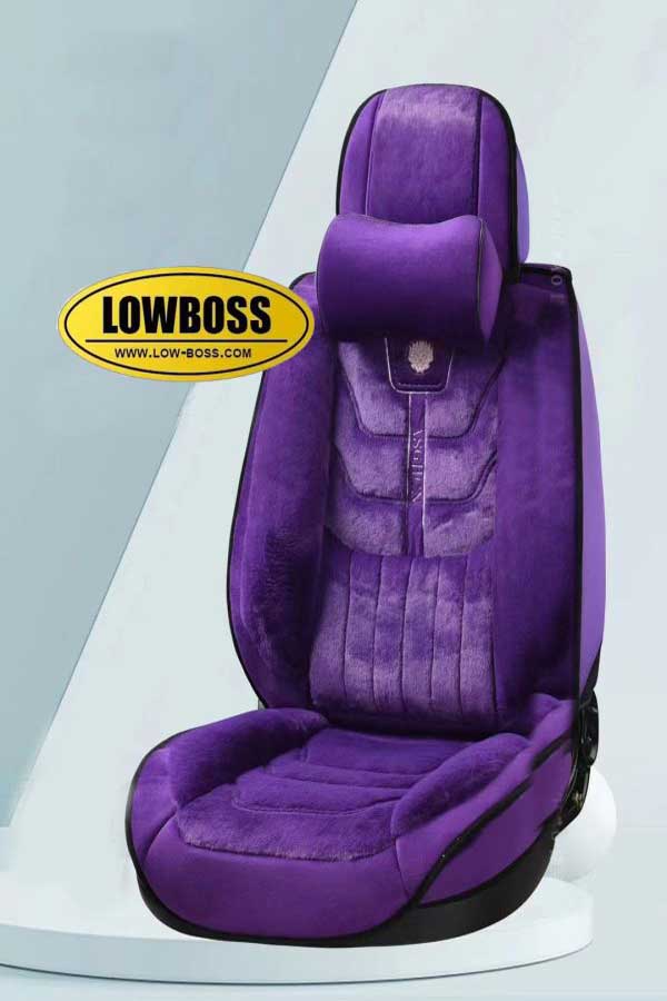 Half leather half fabric seat cover best for all seasons 1 Lowboss-Royal-Purple-Premium-Seat-Cover