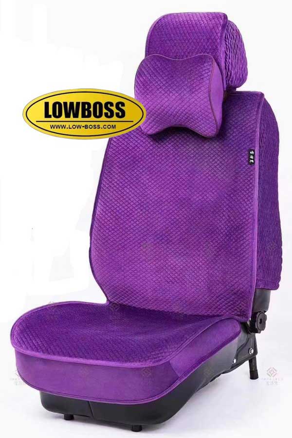 Half leather half fabric seat cover best for all seasons 1 Lowboss-Royal-Purple-Premium-Seat-Covers