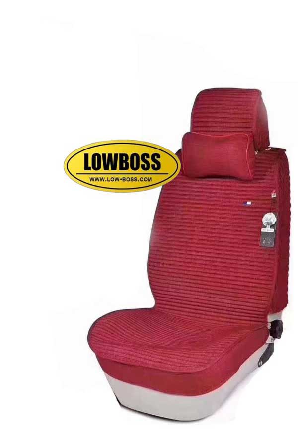 Half leather half fabric seat cover best for all seasons 1 Lowboss-Scarlet-Red-Premium-Seat-Covers